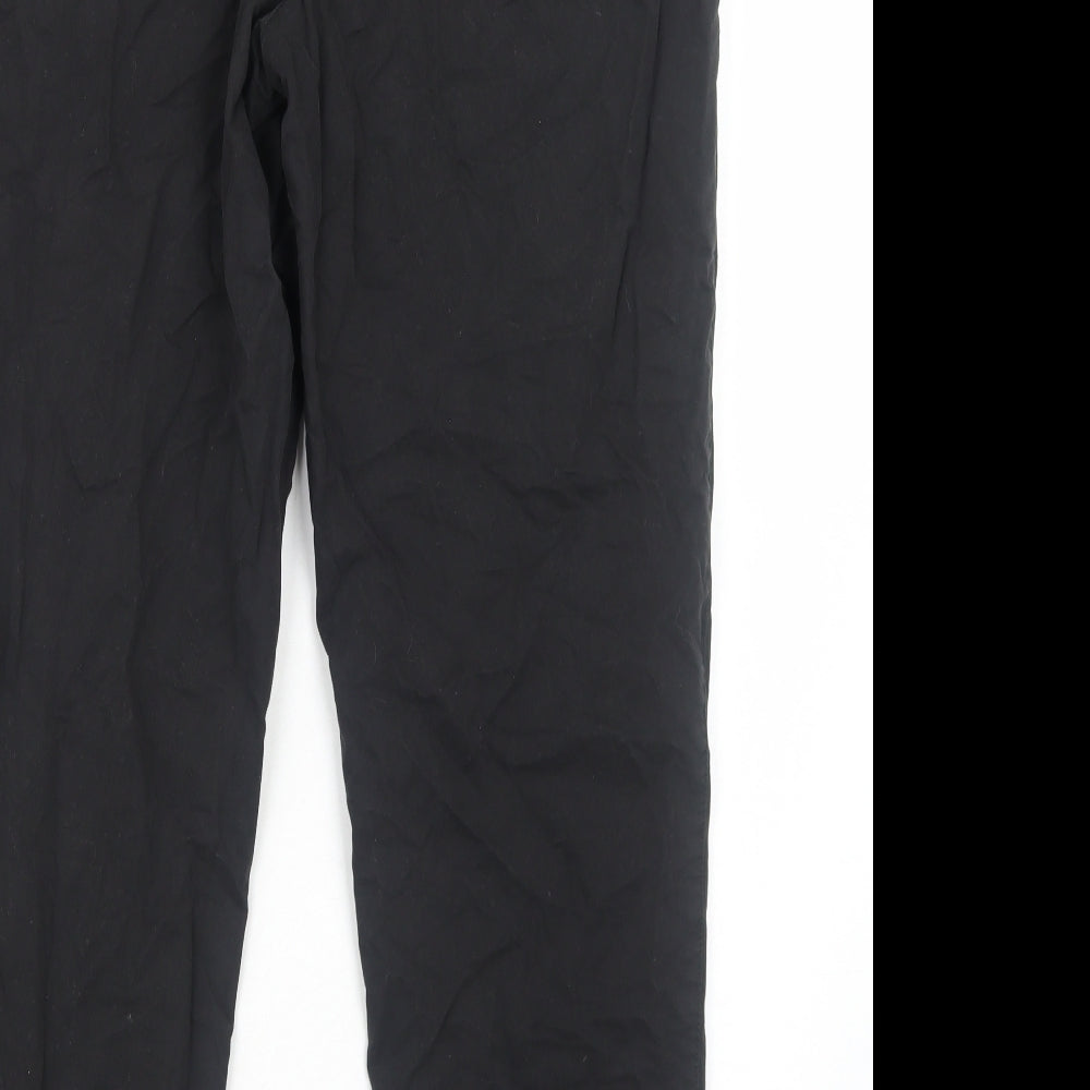 George Womens Black Cotton Chino Trousers Size 14 Regular Button