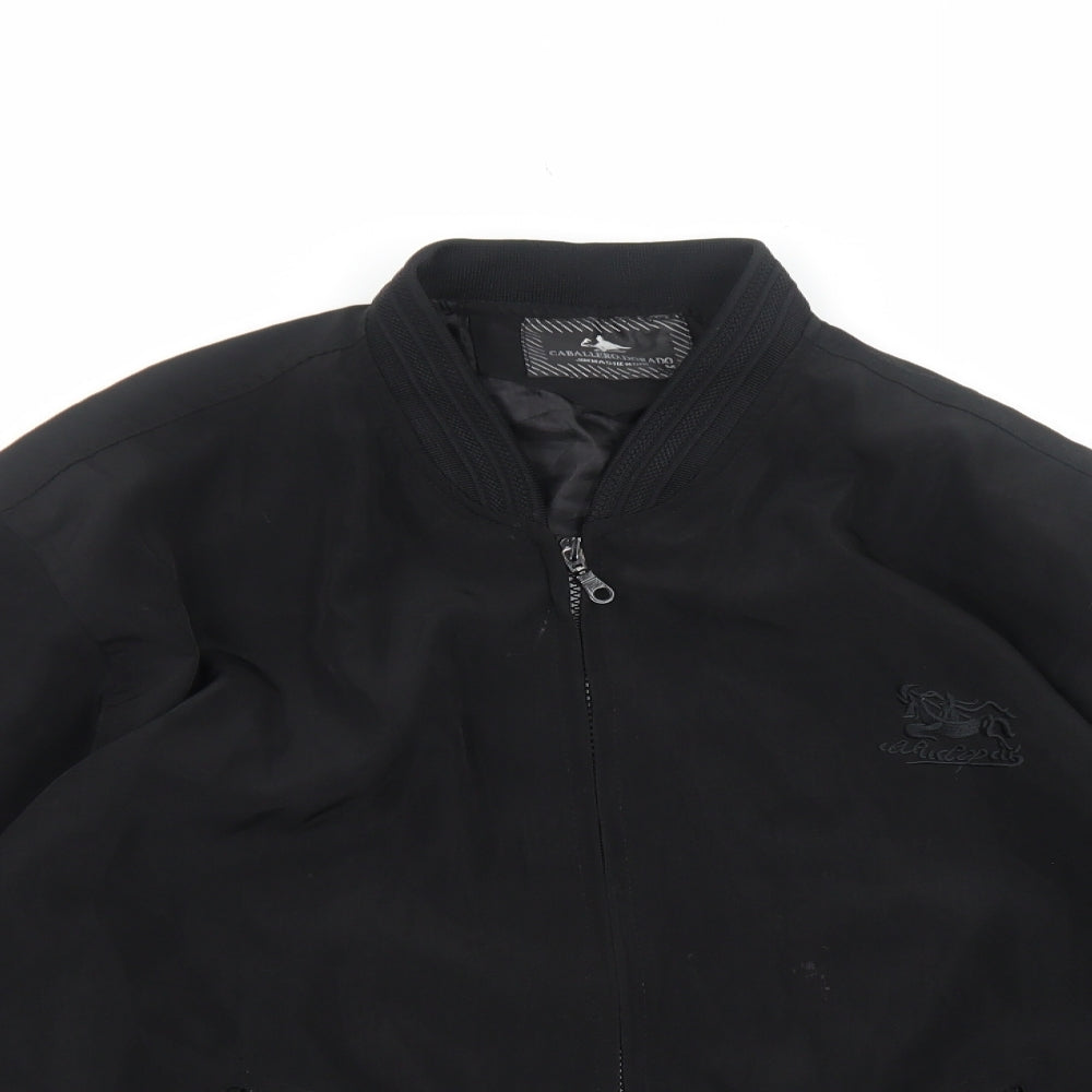 Caballero.Dorado Mens Black Bomber Jacket Jacket Size M Zip