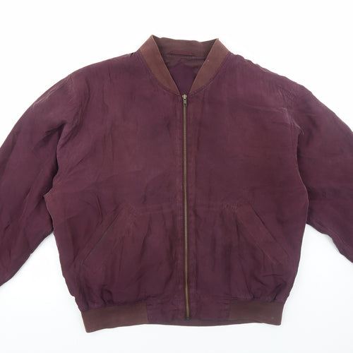 C&A Mens Purple Bomber Jacket Jacket Size L Zip