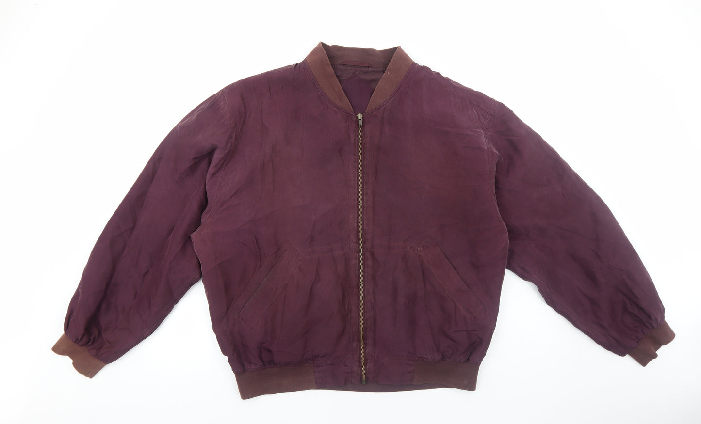 C&A Mens Purple Bomber Jacket Jacket Size L Zip