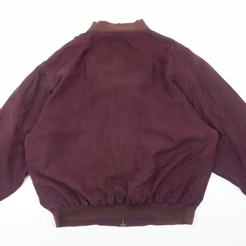 C&A Mens Purple Bomber Jacket Jacket Size L Zip