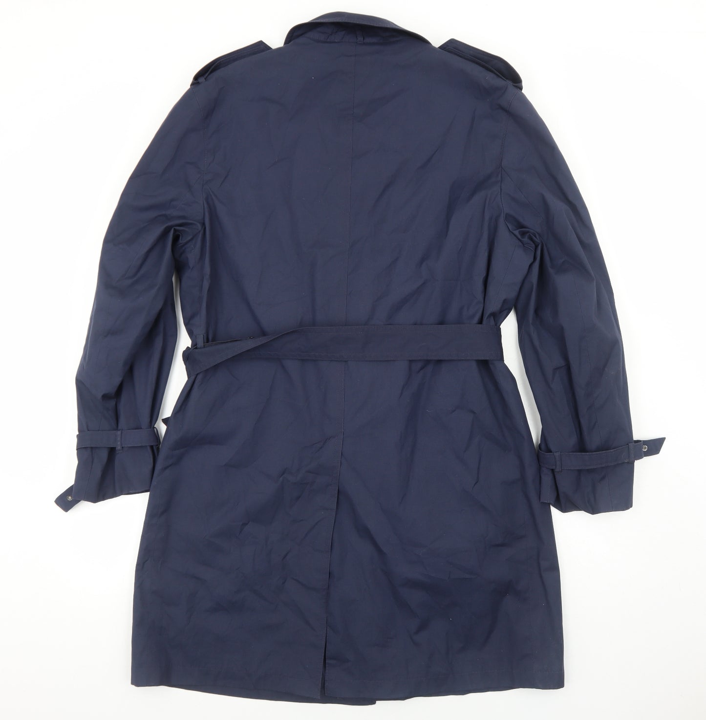 House of Fraser Mens Blue Overcoat Coat Size M Button