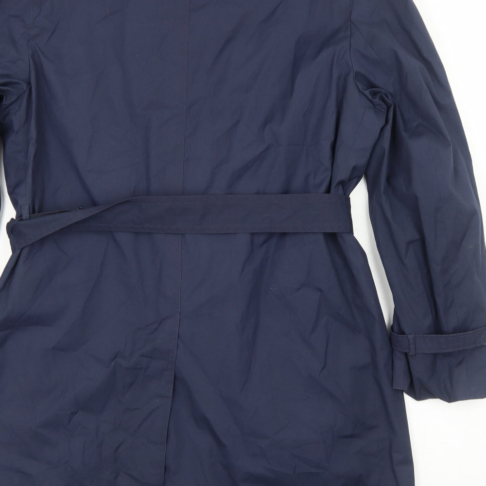 House of Fraser Mens Blue Overcoat Coat Size M Button