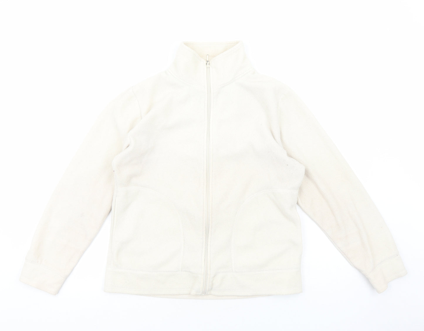 Yessica Womens White Jacket Size L Zip