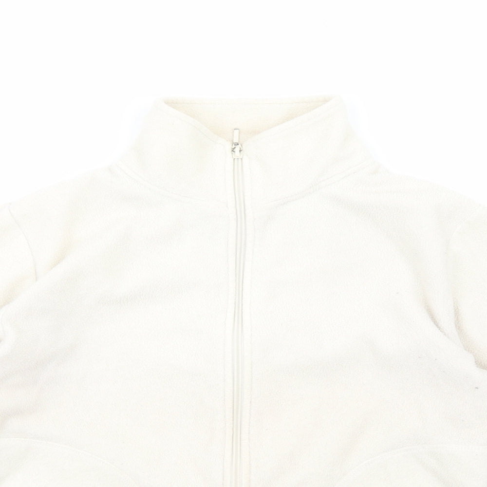 Yessica Womens White Jacket Size L Zip