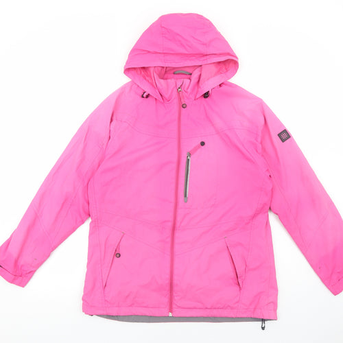 backswing Womens Pink Windbreaker Jacket Size 14 Zip