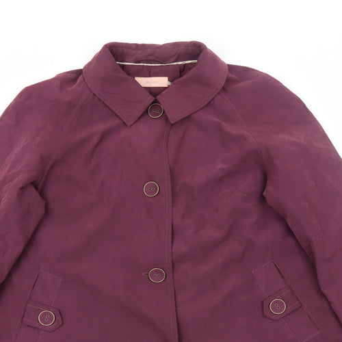 John Lewis Womens Purple Overcoat Coat Size 16 Button