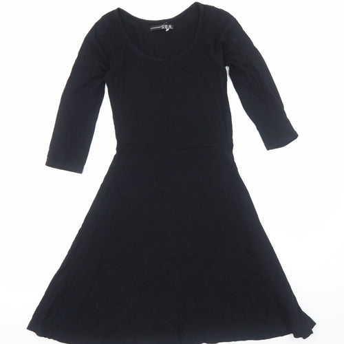 Primark Womens Black Viscose Fit & Flare Size 6 Scoop Neck Pullover