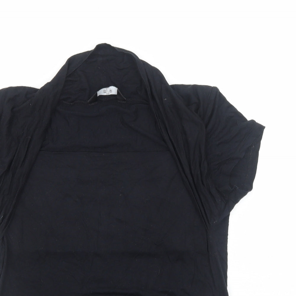 F&F Womens Black Viscose Basic T-Shirt Size 12 Round Neck