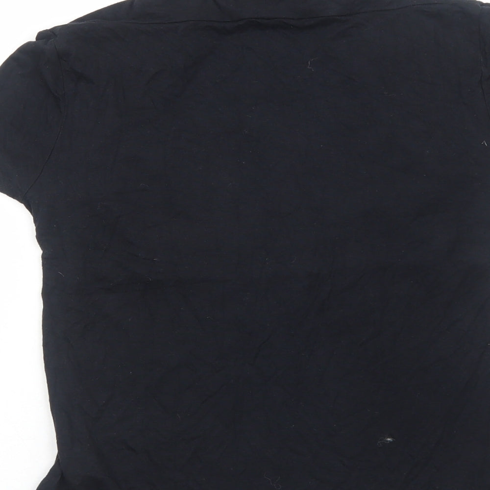 F&F Womens Black Viscose Basic T-Shirt Size 12 Round Neck