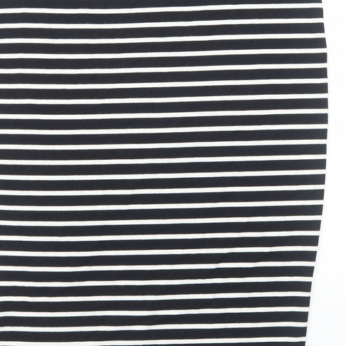Marks and Spencer Womens Black Striped Viscose Straight & Pencil Skirt Size 12