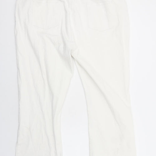 Cotton Traders Womens White Cotton Straight Jeans Size 24 Regular Zip