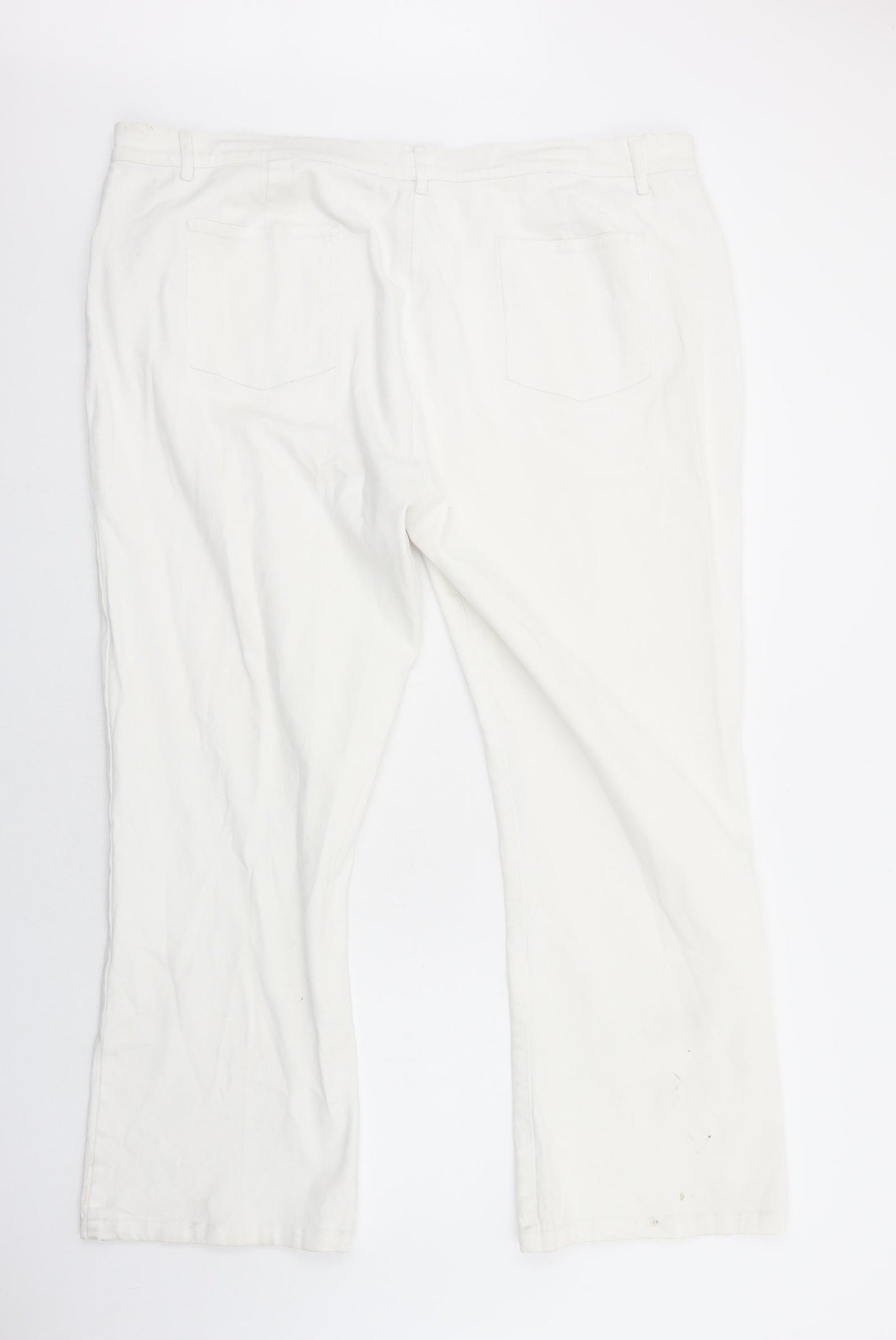 Cotton Traders Womens White Cotton Straight Jeans Size 24 Regular Zip