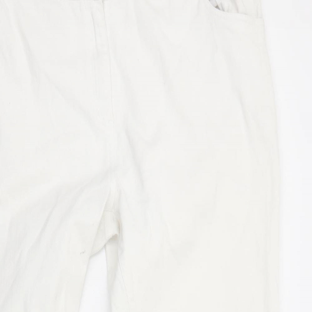 Cotton Traders Womens White Cotton Straight Jeans Size 24 Regular Zip