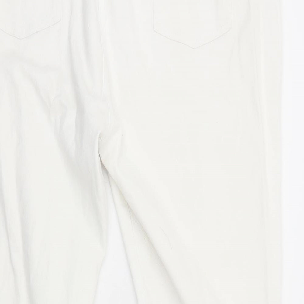 Cotton Traders Womens White Cotton Straight Jeans Size 24 Regular Zip