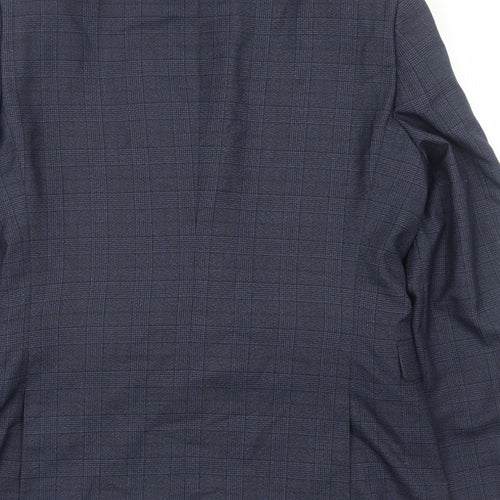 NEXT Mens Blue Plaid Polyester Jacket Suit Jacket Size L Regular