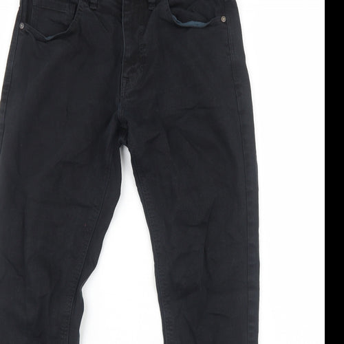 NEXT Mens Black Cotton Skinny Jeans Size S Regular Zip