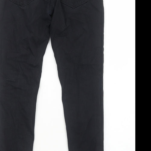 NEXT Mens Black Cotton Skinny Jeans Size S Regular Zip