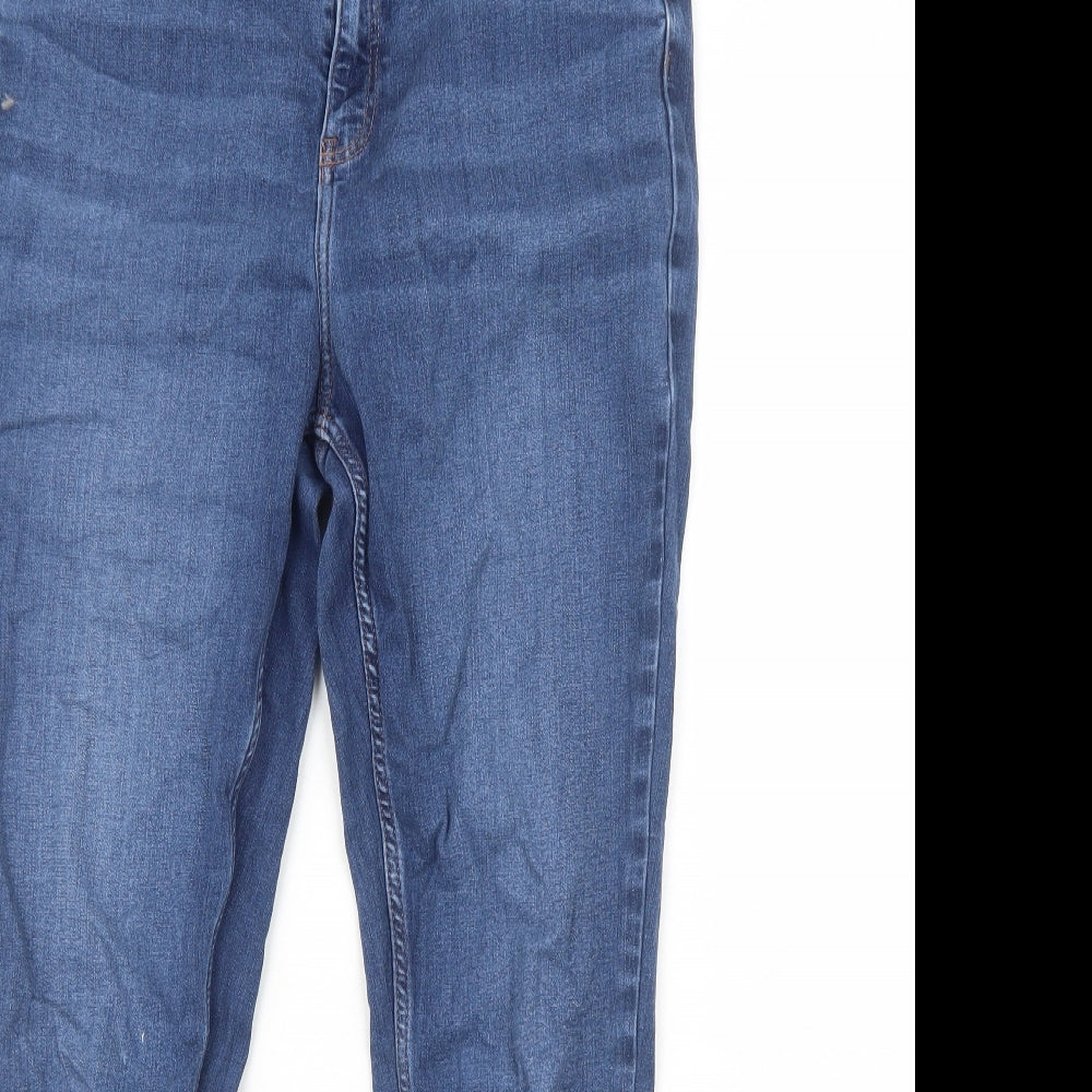 F&F Womens Blue Cotton Skinny Jeans Size 16 Regular Zip