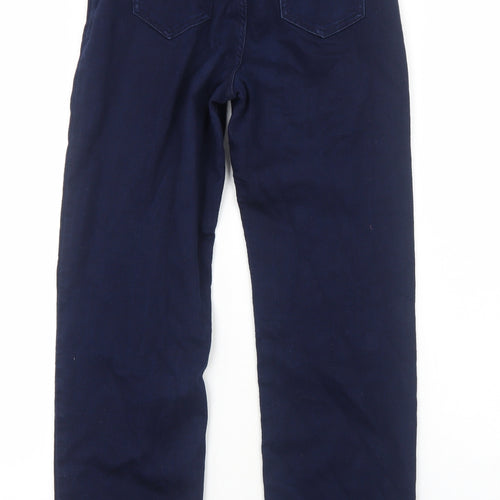 Marks and Spencer Womens Blue Cotton Straight Jeans Size 8 Regular Zip