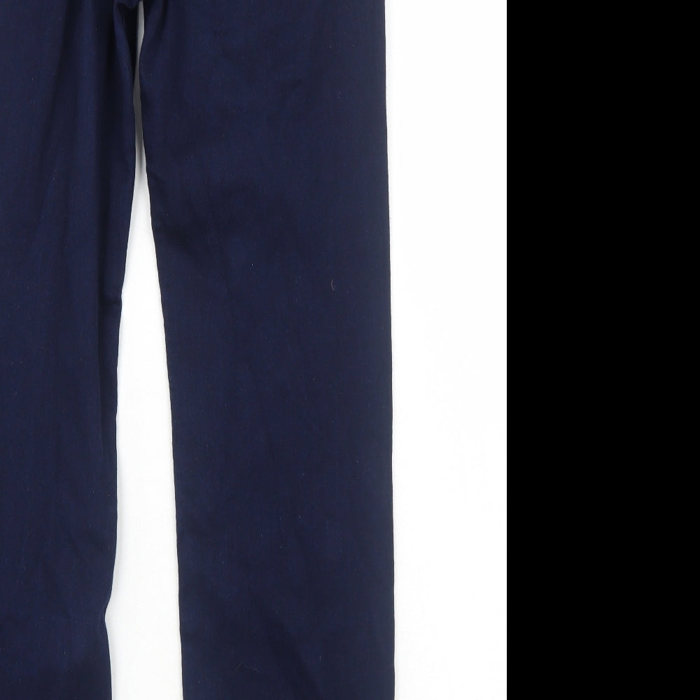 Marks and Spencer Womens Blue Cotton Straight Jeans Size 8 Regular Zip