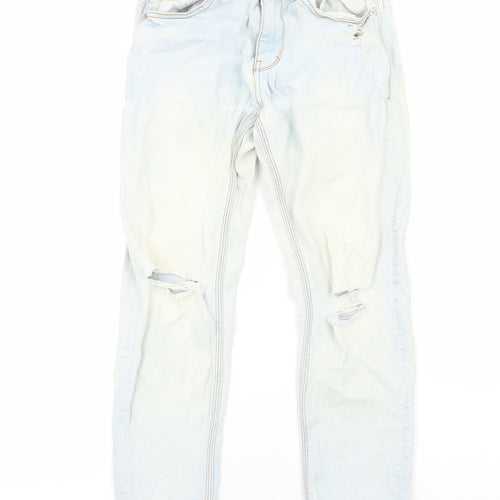 Preworn Womens Blue Cotton Skinny Jeans Size 10 Regular Zip