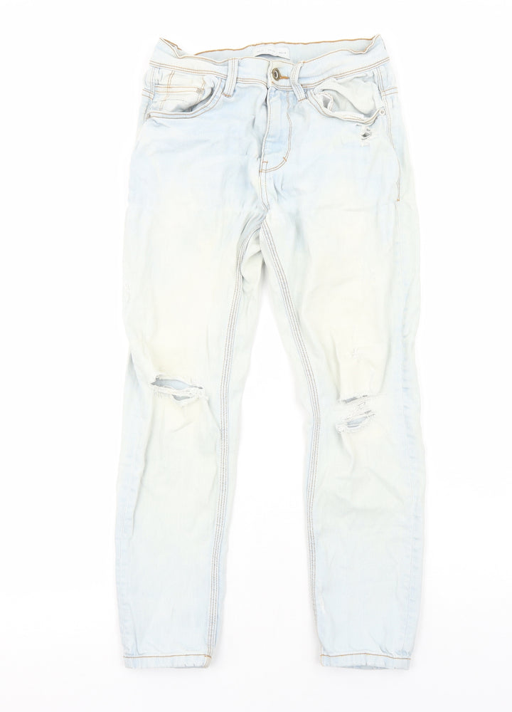 Preworn Womens Blue Cotton Skinny Jeans Size 10 Regular Zip