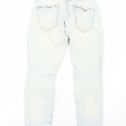 Preworn Womens Blue Cotton Skinny Jeans Size 10 Regular Zip