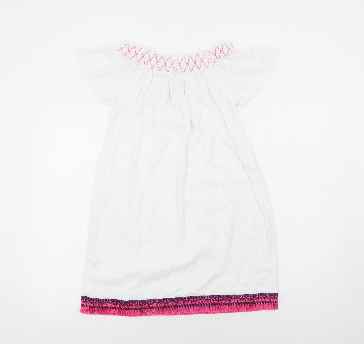 TU Womens White Viscose Shift Size S Off the Shoulder Pullover