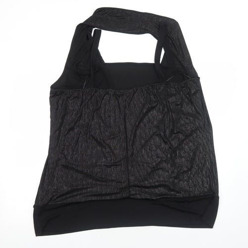 Yours Womens Black Polyamide Basic Blouse Size L Halter - Ruched Front