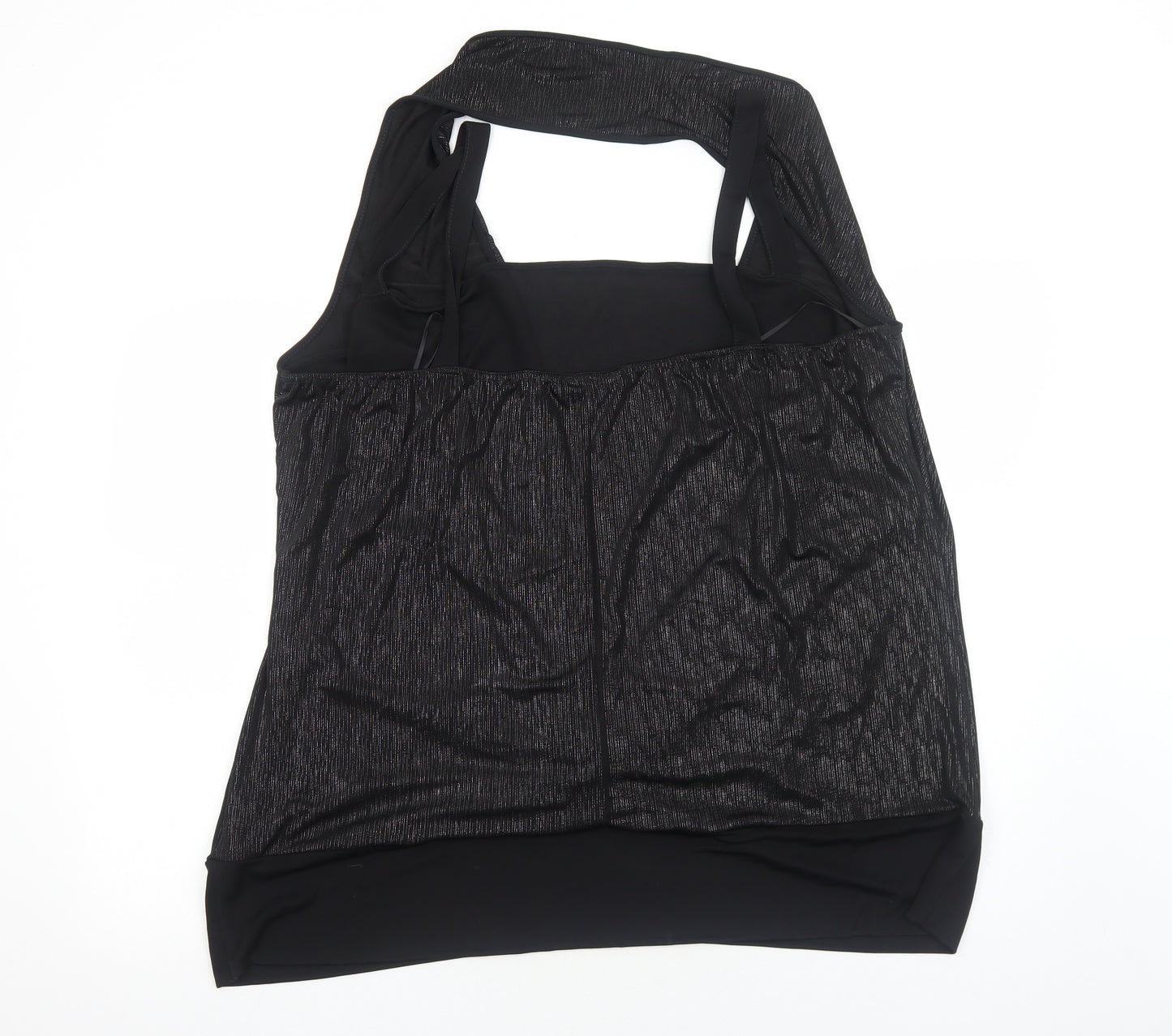 Yours Womens Black Polyamide Basic Blouse Size L Halter - Ruched Front