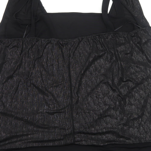 Yours Womens Black Polyamide Basic Blouse Size L Halter - Ruched Front