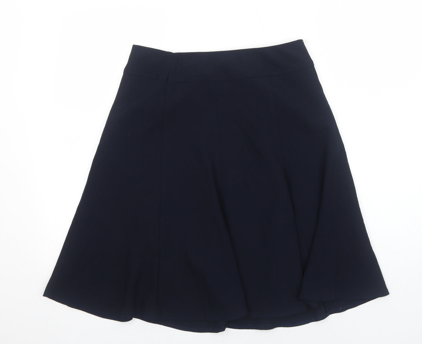 Marks and Spencer Womens Blue Viscose Swing Skirt Size 12 Zip
