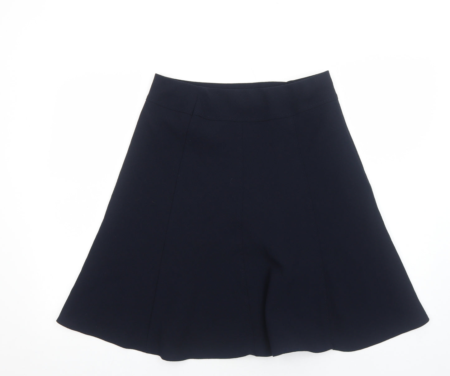 Marks and Spencer Womens Blue Viscose Swing Skirt Size 12 Zip