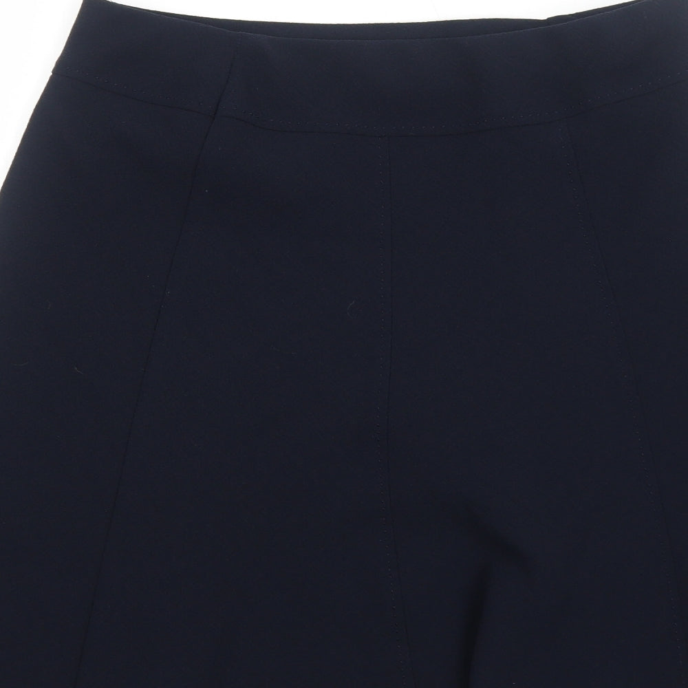 Marks and Spencer Womens Blue Viscose Swing Skirt Size 12 Zip