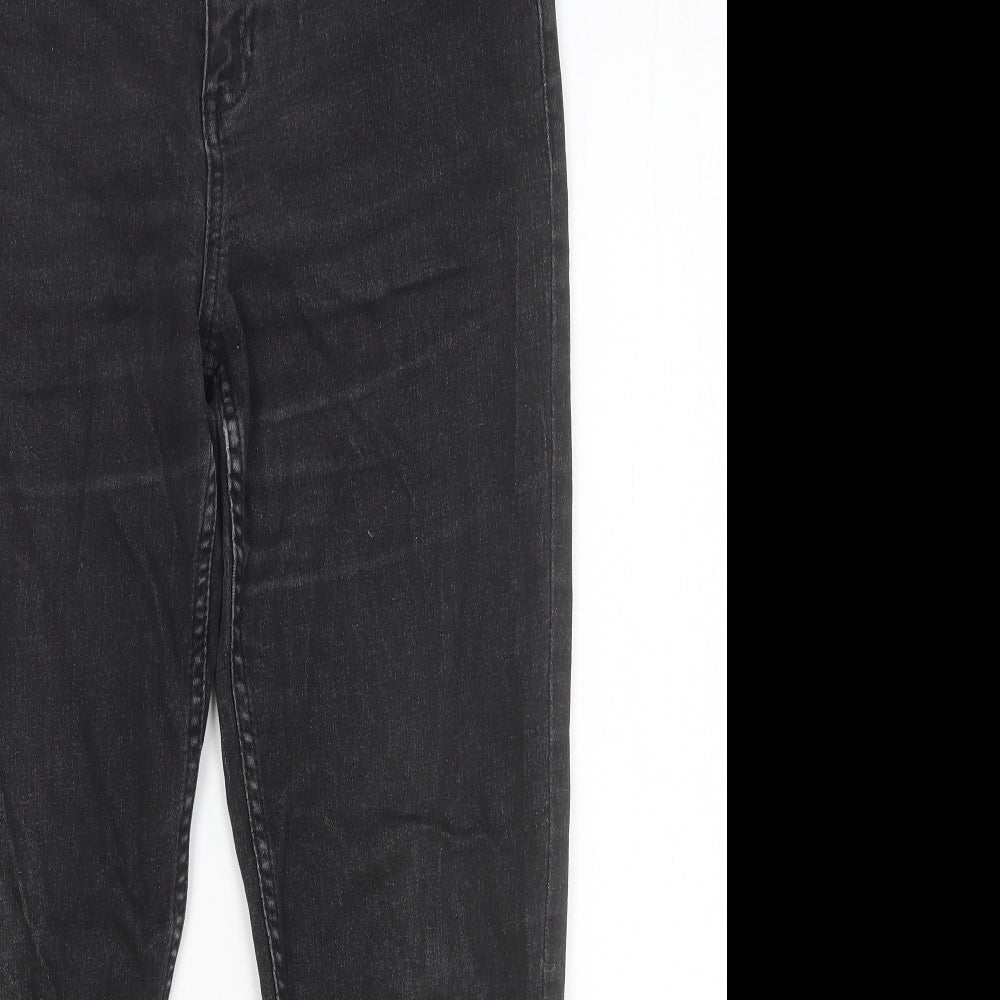 Marks and Spencer Womens Black Cotton Skinny Jeans Size 12 Slim Button