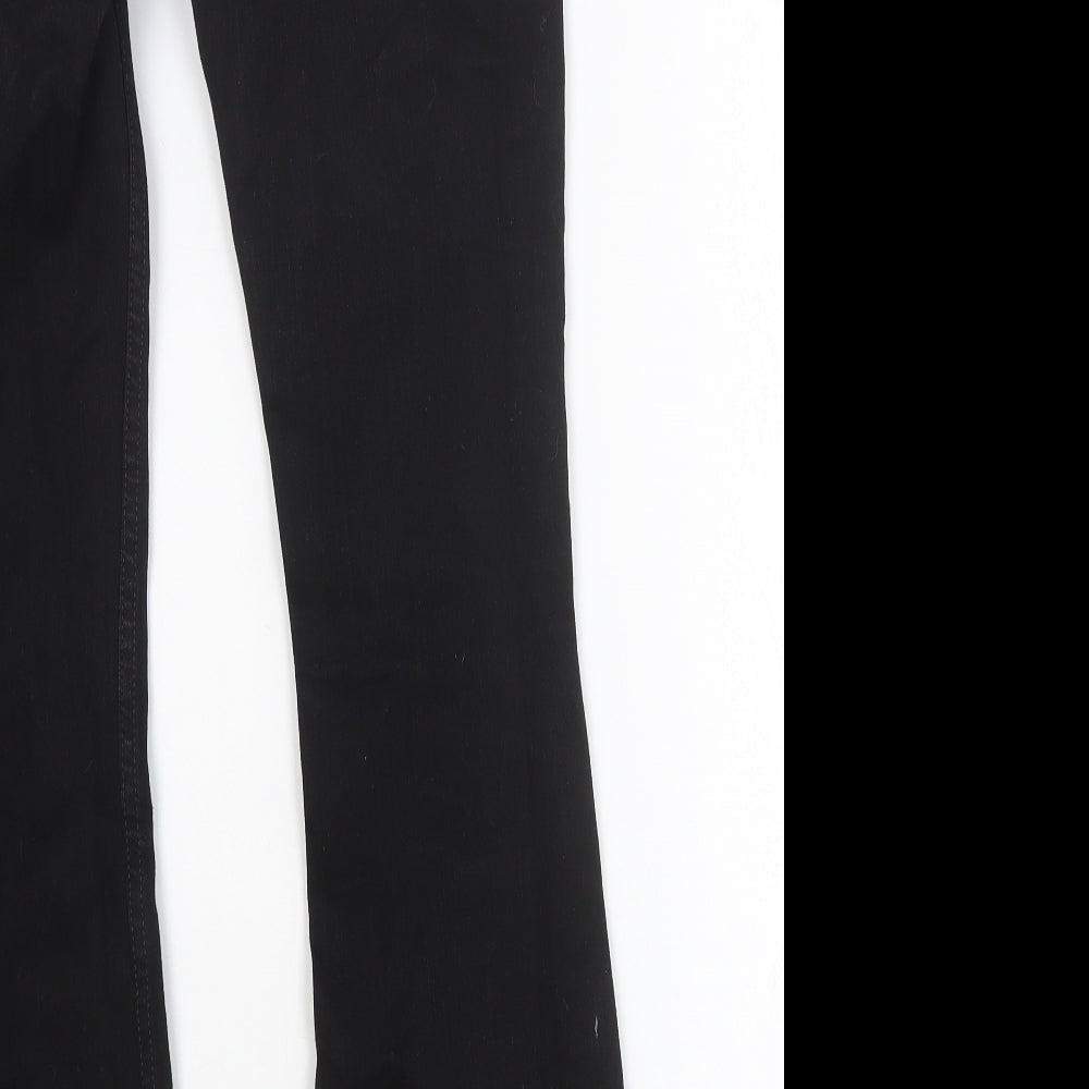 Moto Womens Black Cotton Flared Jeans Size 28 in Regular Button