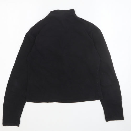 DKNY Womens Black Cotton Full Zip Sweatshirt Size M Zip