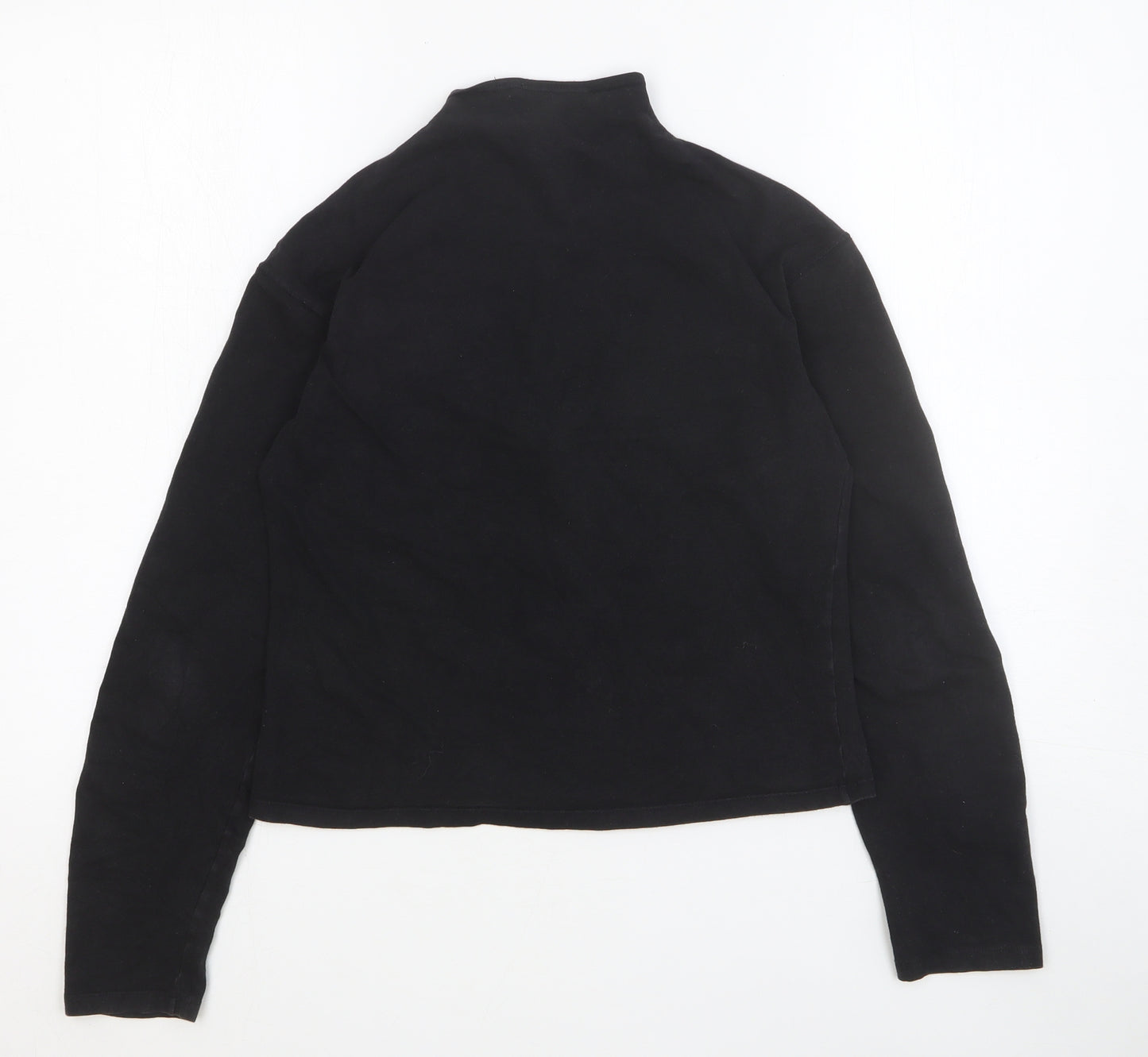 DKNY Womens Black Cotton Full Zip Sweatshirt Size M Zip
