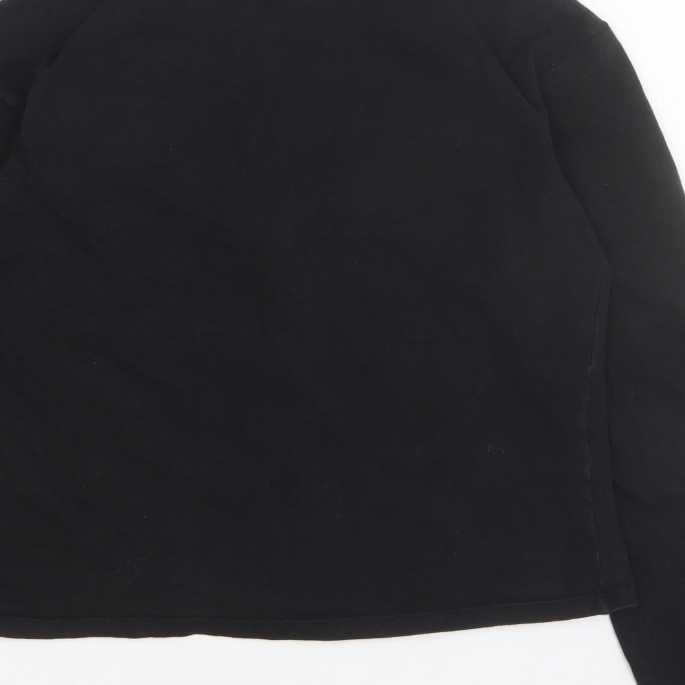 DKNY Womens Black Cotton Full Zip Sweatshirt Size M Zip