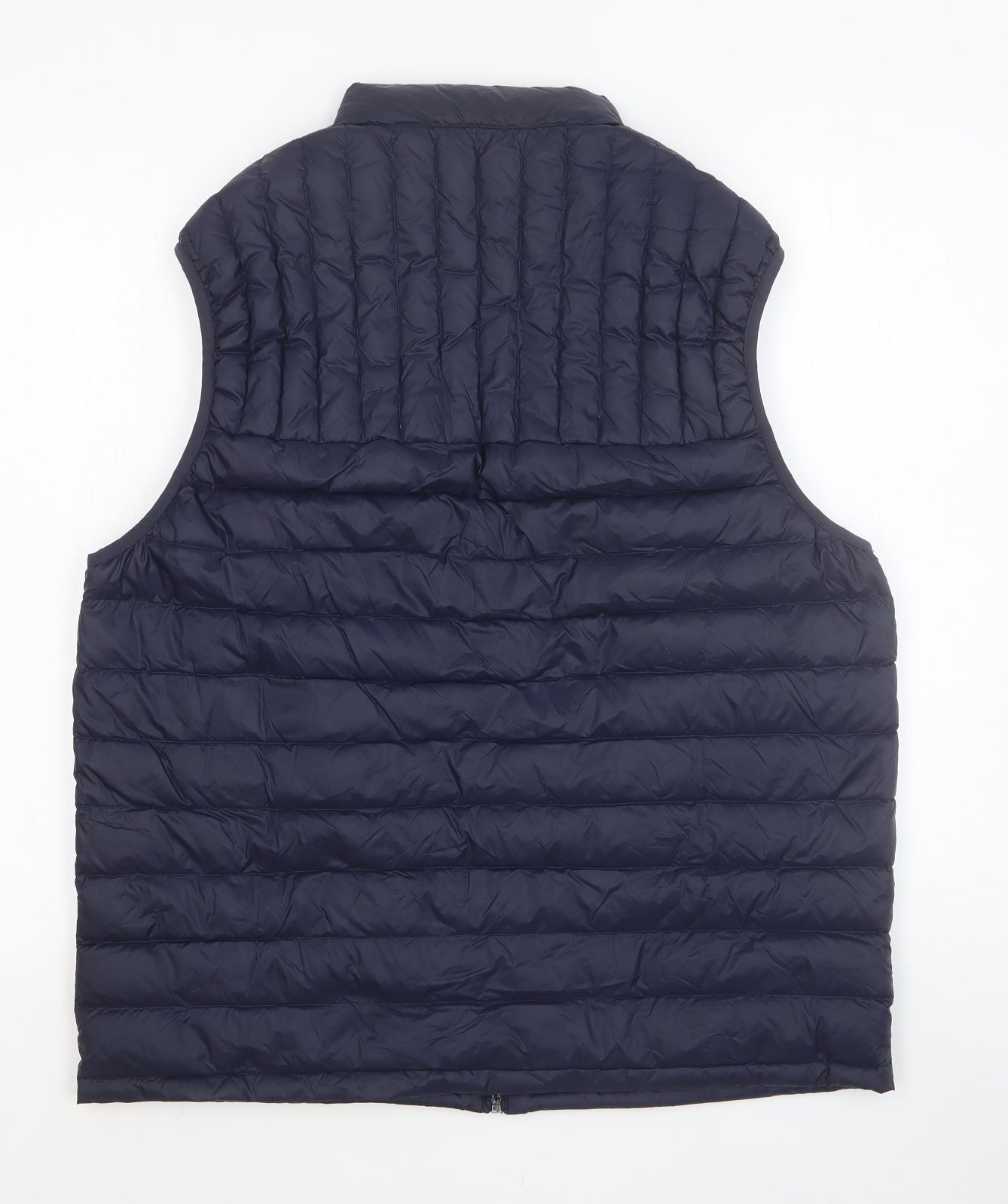 Marks and Spencer Mens Blue Quilted Waistcoat Size L Zip