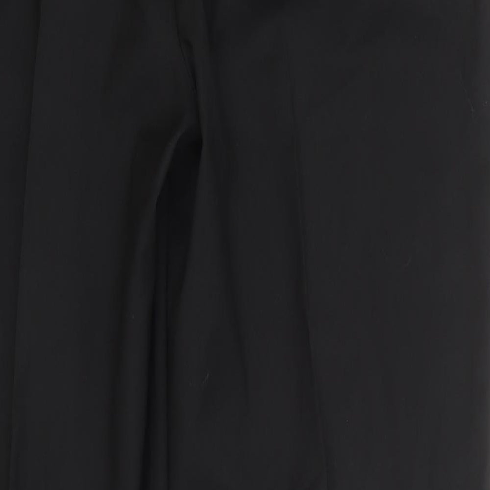 Marks and Spencer Mens Black Polyester Trousers Size 36 in Regular Hook & Eye