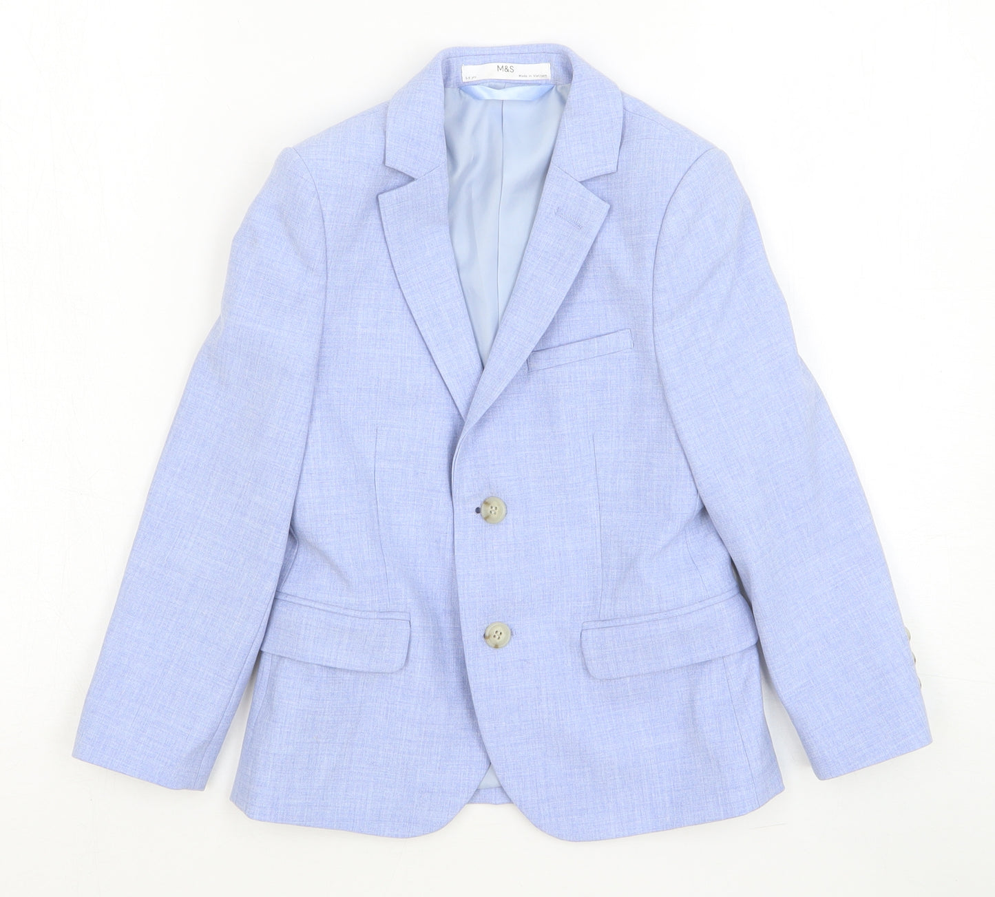 Marks and Spencer Boys Blue Jacket Blazer Size 5-6 Years Button