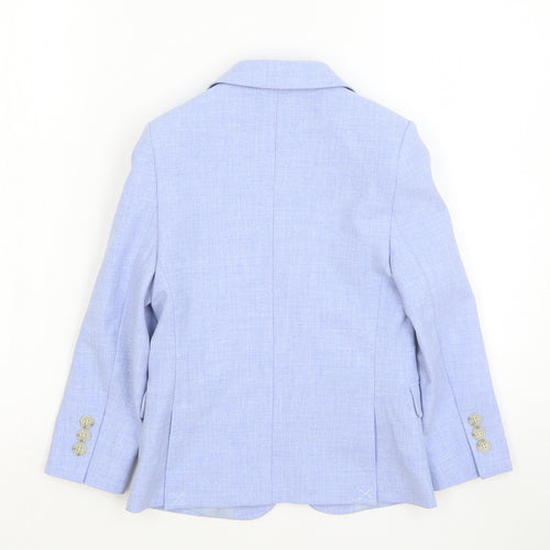 Marks and Spencer Boys Blue Jacket Blazer Size 5-6 Years Button
