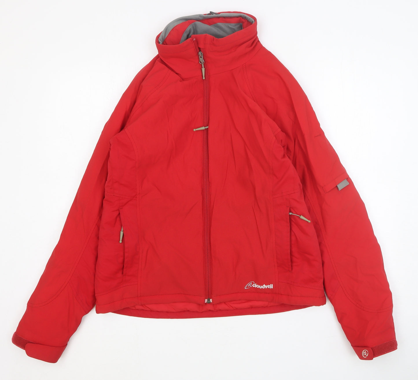 Cloudveil Womens Red Windbreaker Coat Size M Zip