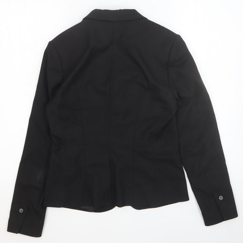 H&M Womens Black Polyester Jacket Blazer Size 10