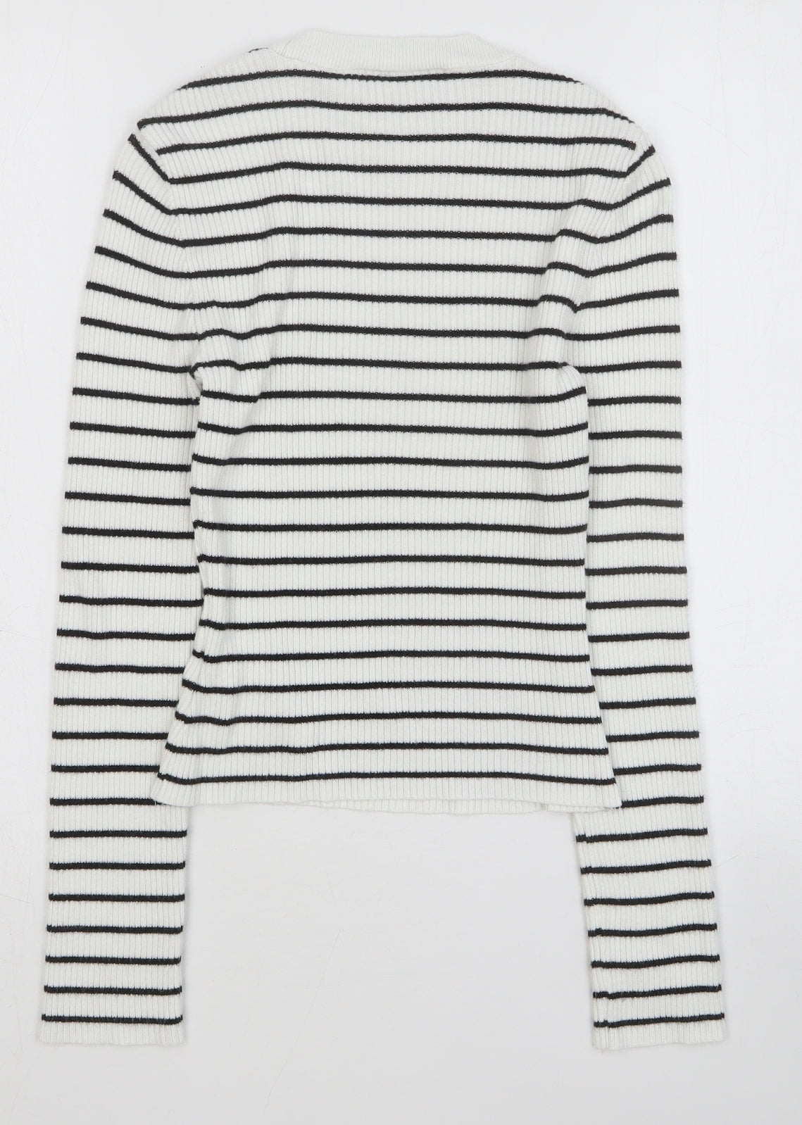 Nakd Womens Multicoloured Striped Viscose Basic Blouse Size XS Round Neck - Ribbed