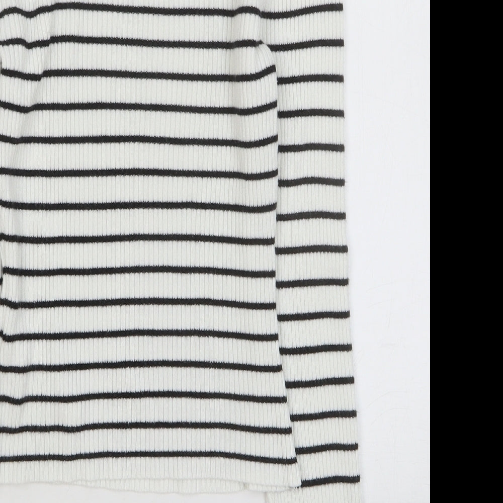 Nakd Womens Multicoloured Striped Viscose Basic Blouse Size XS Round Neck - Ribbed