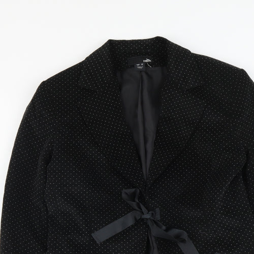 H&M Womens Black Polyester Jacket Blazer Size 10