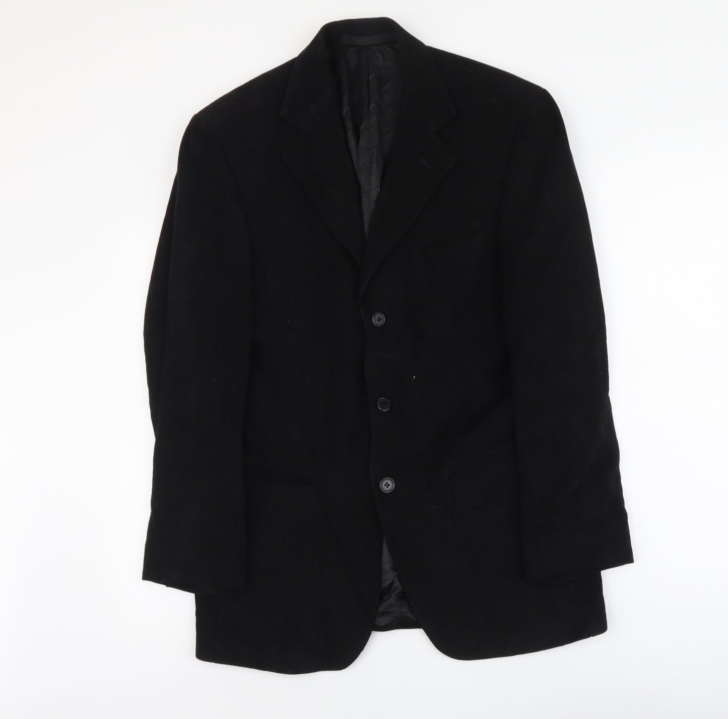 Marks and Spencer Mens Black Polyester Jacket Suit Jacket Size L Regular